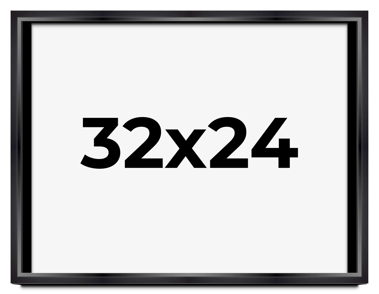 32x24 Modern Shadow Box 1.5" Depth Black Picture Frame - UV Acrylic, Backing, Hanging Hardware